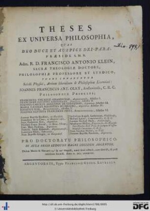 Theses Ex Universa Philosophia