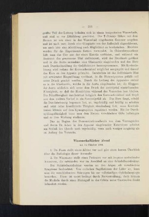 Wissenschaftlicher Abend am 15. Oktober 1904.
