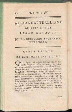 Alexandri Tralliani De Arte Medica Liber Octavus
