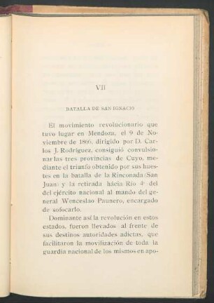 VII - Batalla de San Ignacio