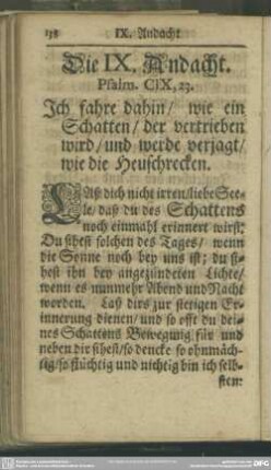 Die IX. Andacht. Psalm CIX, 23.