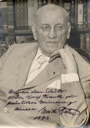 Album Erich Rahn; Portrait Erich Rahn mit Widmung