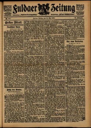 Erste Ausgabe vom Freitag, den 19. Mai 1905.