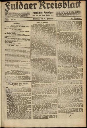 Ausgabe vom Montag, den 09. Februar 1920.