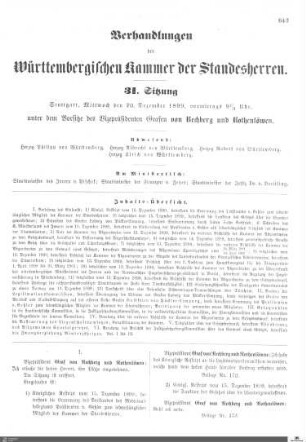 31. Sitzung, Stuttgart, 20.12.1899