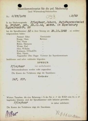 Pfleghaar, Johann