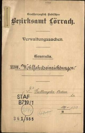 Förderung des Guttempler-Ordens