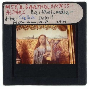 Meister des Bartholomäus-Altars, Bartholomäusaltar : Detail Engel