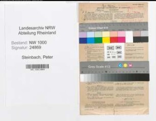 Entnazifizierung Peter Steinbach, geb. 15.02.1899 (Polizeibeamter)