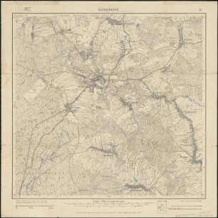 Meßtischblatt 35 : Königsbrück, 1910 : Königsbrück. - Aufgen. 1901, hrsg. 1904, einz. Nachtr. 1910. - 1:25000. - Leipzig, 1910. - 1 Kt.