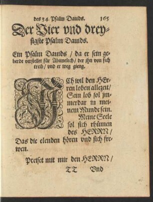 Der Vier und dreysigste Psalm Davids.