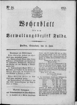 Nr. 24, Ausgabe vom 14. Juni 1851