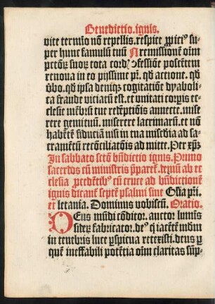 In sabbato sancto benedictio ignis.