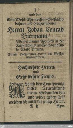 Hochwehrte Herren und Sehr wehrte Freund
