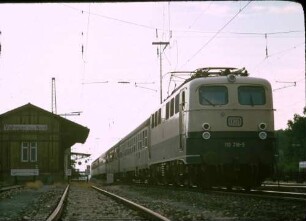 Vaihingen/Enz-Nord Lok 110 218 N BnB-Wagen Güterschuppen