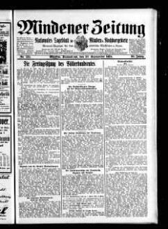 Mindener Zeitung : nationales Tageblatt für Minden u. Nachbargebiete : General-Anzeiger für den nördl. Reg.-Bezirk Minden