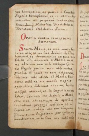 Oratio contra tentationes daemonum.
