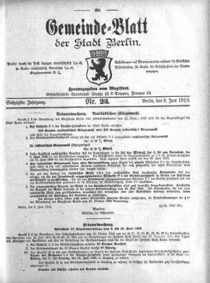 1919,23: Nr. 23, 8. Juni 1919