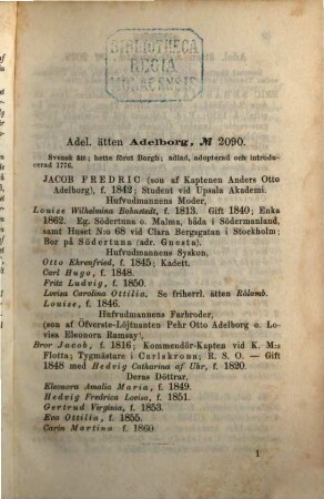 Sveriges ridderskaps- och adels-kalender. 1865, 1865 = Årg. 6. - 1864