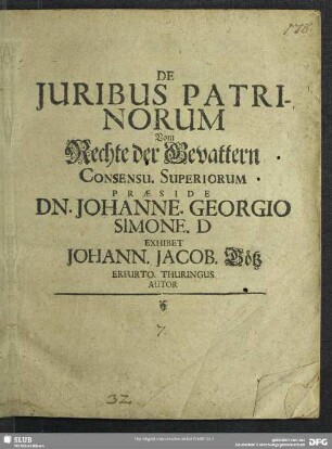 De Juribus Patrinorum