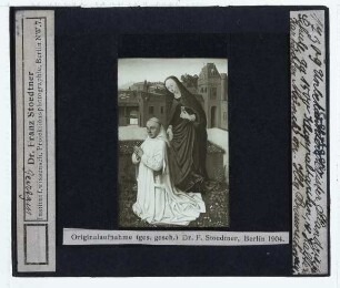 Meister des Braunschweiger Diptychons, Heilige Anna, Maria mit dem Christuskind, mit dem Stifter und der Heiligen Barbara : rechter Flügel