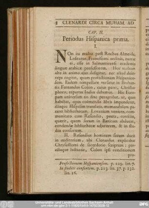 Cap. II. Periodus Hispanica prima.