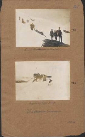 Eingeschneites schweres Geschütz