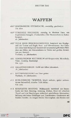 Waffen (Nr. 406-414)