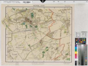 Bochum, Gauhauptstadt Bochum, Stadtplan, Blatt 4, Wattenscheid, koloriert