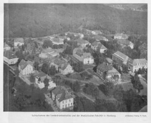 Luftaufnahme des Landeskrankenhauses und der Medizinischen Fakultät in Homburg