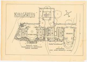 Ausstellungsgarten Jubiläums-Gartenbau-Ausstellung 1926, Dresden: Grundriss Schulgärten, Maßstabsleiste