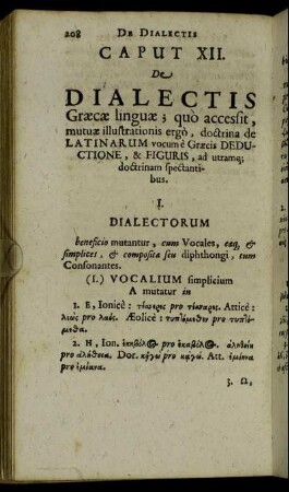 Caput XII. De Dialectis Græcæ linguæ [...]