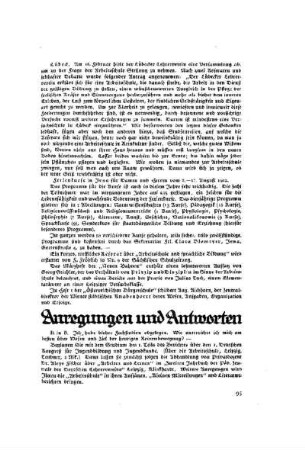 Anregungen und Antworten