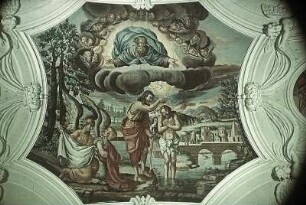 Deckenbild im Langhaus: Taufe Christi