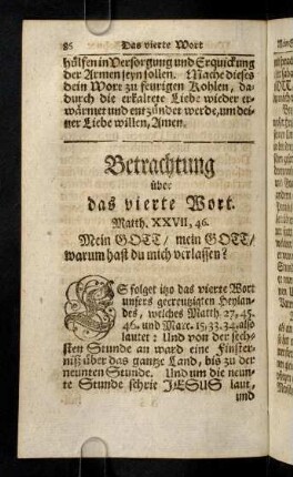 86-122, Betrachtung ueber das vierte Wort