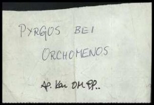Fundzettel Pyrgos bei Orchomenos