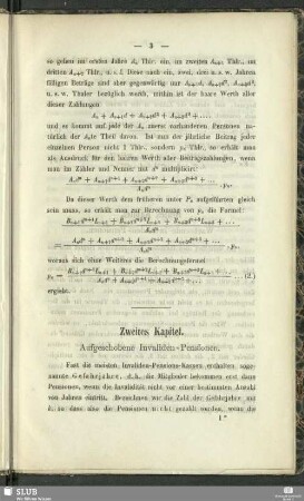 Zweites Kapitel. Aufgeschobene Invaliden-Pensionen