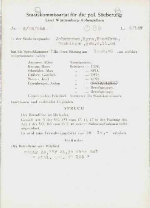 Johannsen, Myra