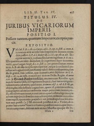 Titulus IV. De Iuribus Vicariorum Imperii.