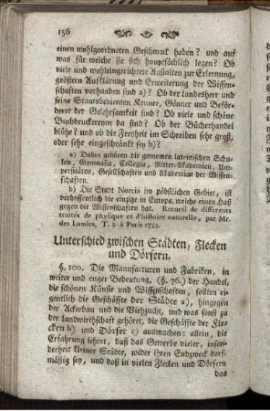 Unterschied zwischen Städten, Flecken und Dörfern.