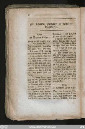 Für besondre Personen in besondern Umständen.