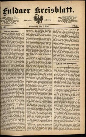 Ausgabe vom Donnerstag, den 02. April 1885.