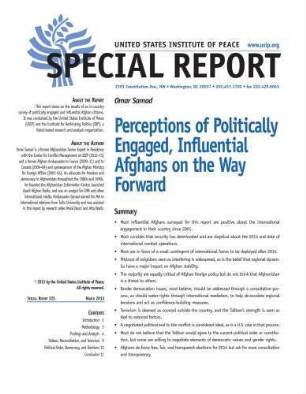 Perceptions of politically engaged, influential Afghans on the way forward