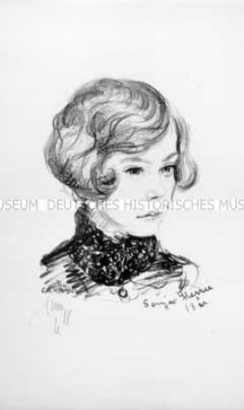 Bildnis der norwegischen Eiskunstläuferin Sonja Henie