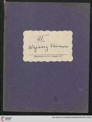 Heid. Hs. 3492,4: "III. Wajang Poerwa" : Das javanische Schattenpuppenspiel (wajang)