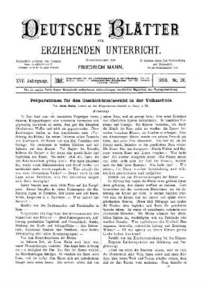 Präparationen für den Geschichtsunterricht in der Volksschule : (Fortsetzung)