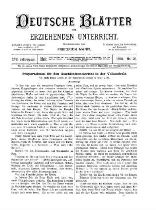 Präparationen für den Geschichtsunterricht in der Volksschule : (Fortsetzung)
