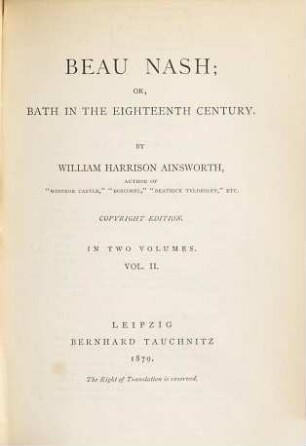 Beau Nash; or, Bath in the eighteenth century, 2