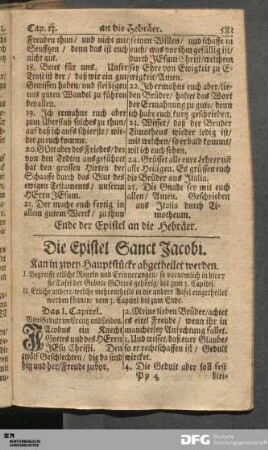 Die Epistel Sanct Jacobi.