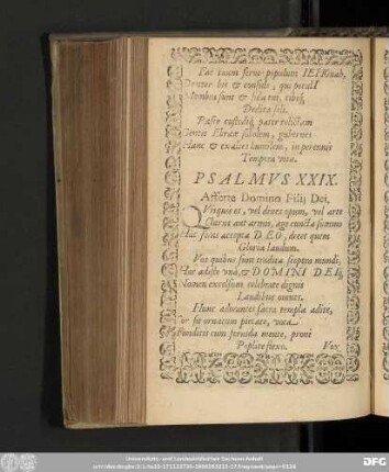 Psalmus XXIX. Afferte Domino Filii Dei.
